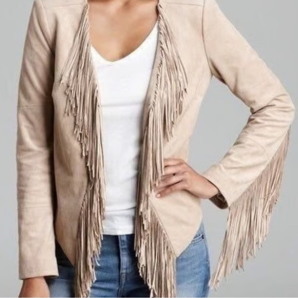 Guess Women's Beige Fringe Blazer